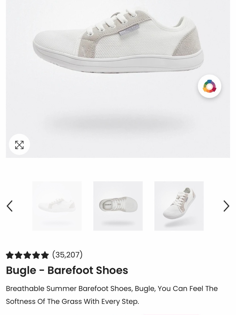 Women’s White & Light Gray Barefoot Sneakers